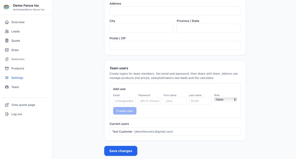 Quote review in QuoteMyFence